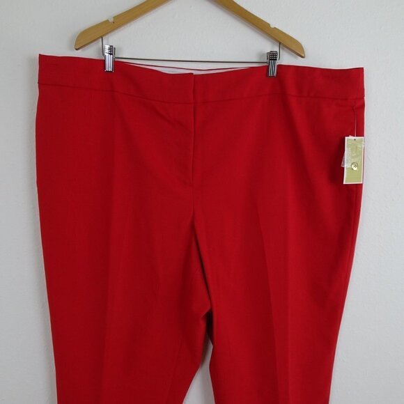 Michael Kors Cropped Pants Women's Plus Size 24W Red Stretch - Picture 2 of 6